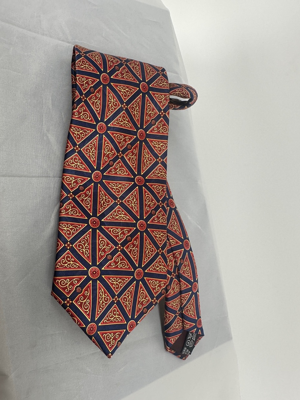 Lanvin red and blue silk tie